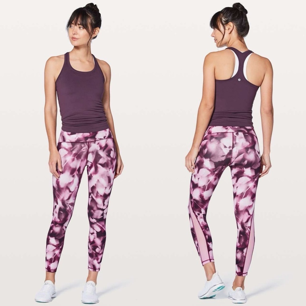 LULULEMON Train Times 7/8 Pant Blush Blossom Alpine White Candy Pink